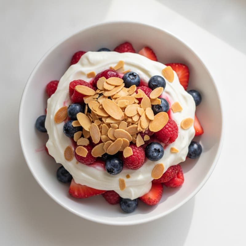 Greek Yogurt Protein Parfait with Mixed Berries