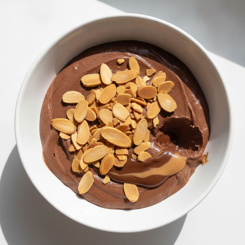 Silky Chocolate Protein Pudding with Almonds