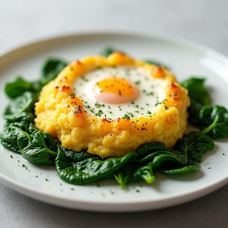 Egg White and Cottage Cheese Scramble with Sautéed Spinach