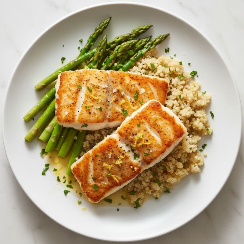 Golden Pan-Seared Cod with Zesty Lemon