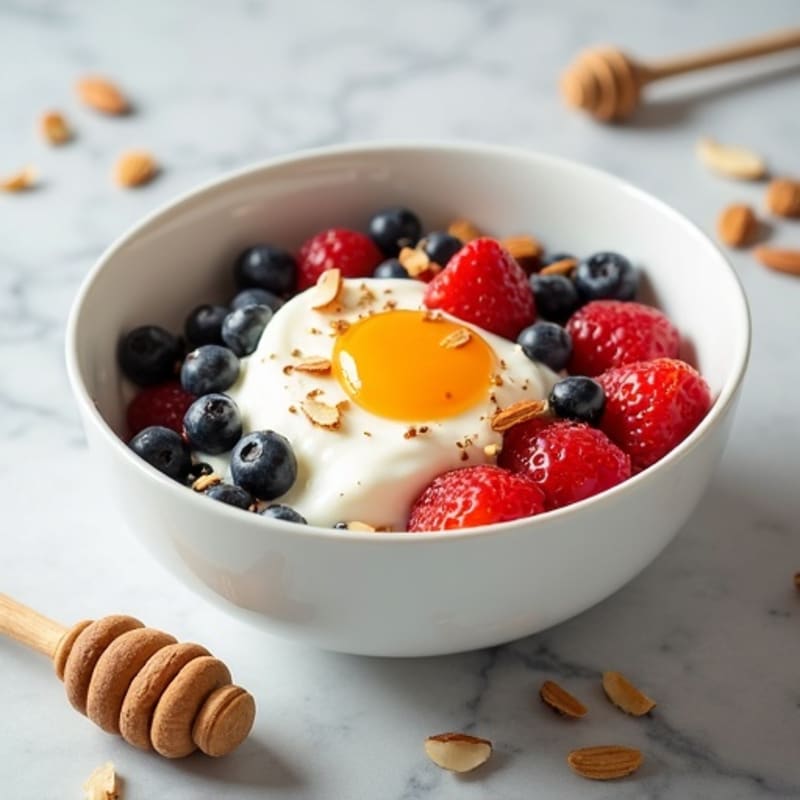 Creamy Greek Yogurt Protein Bowl with Berries and Almonds