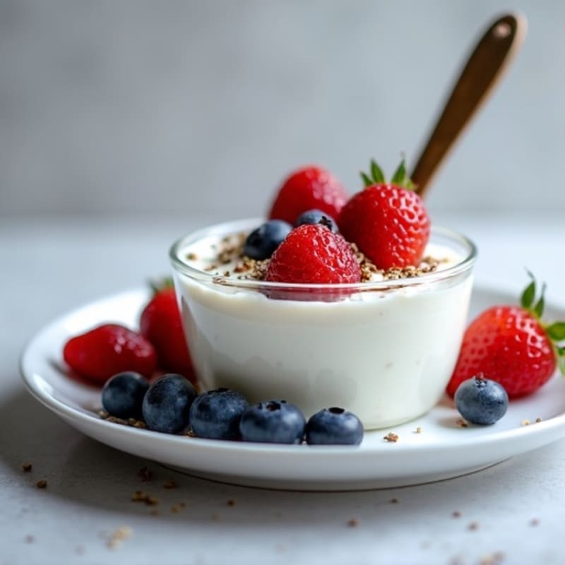 Silky Greek Yogurt Protein Pudding with Berries