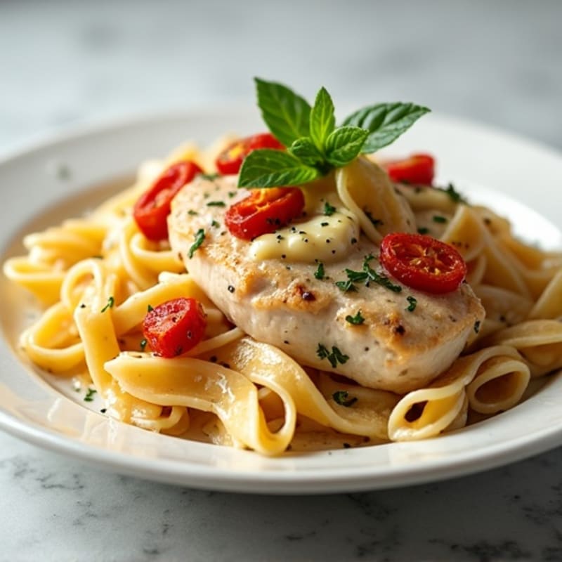 Creamy Herb Chicken Pasta with Sun-Dried Tomatoes
