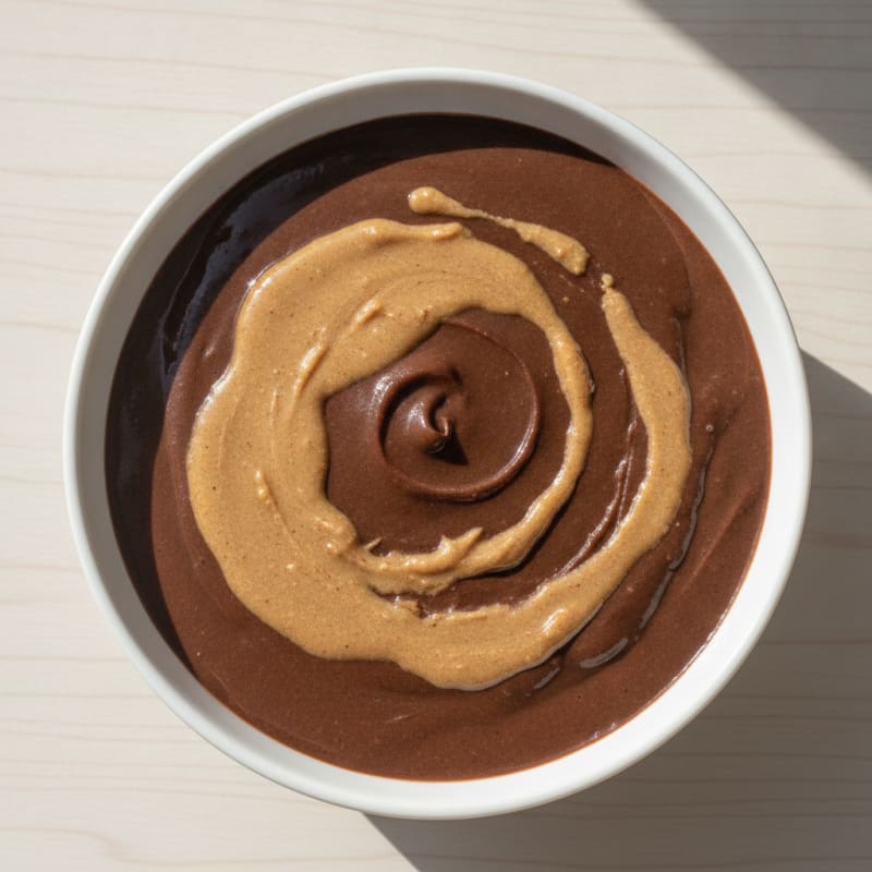 Silky Chocolate Protein Pudding with Almond Butter Swirl