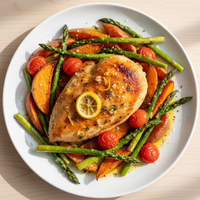 Crispy Lemon-Herb Roasted Chicken Breast