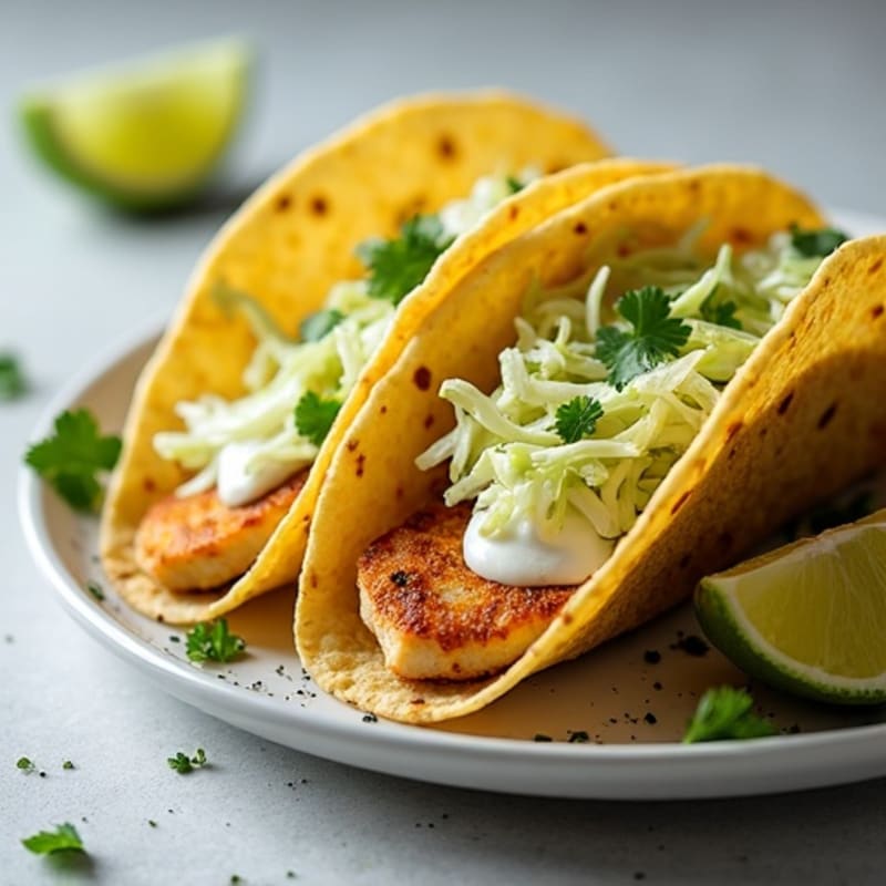 Crispy Baked Fish Tacos with Fresh Cabbage Slaw