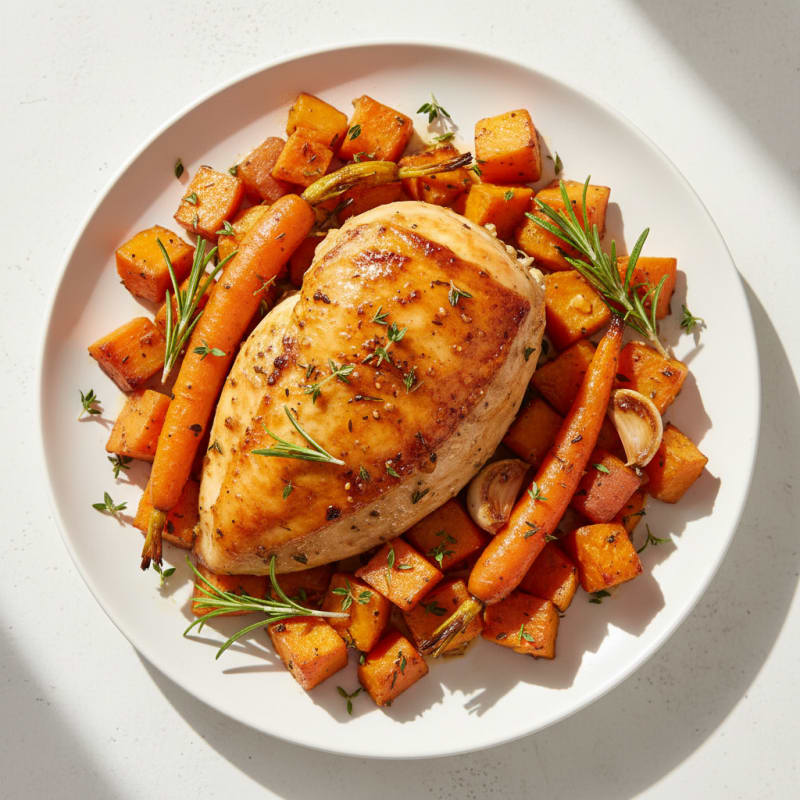 Garlic Herb Roasted Chicken with Root Vegetables