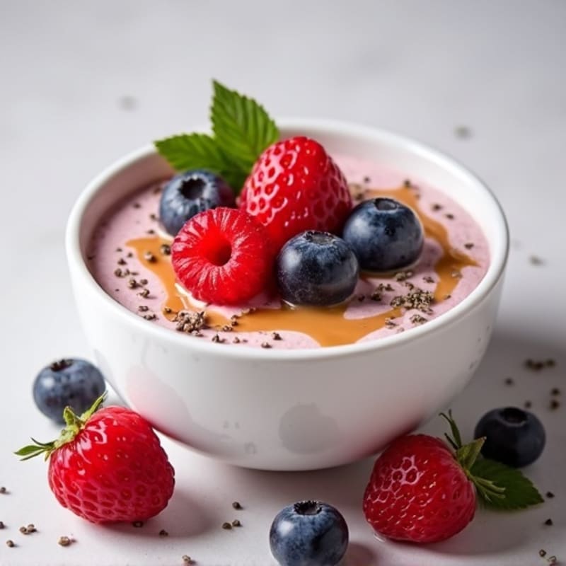 Silky Greek Yogurt Protein Mousse with Berries