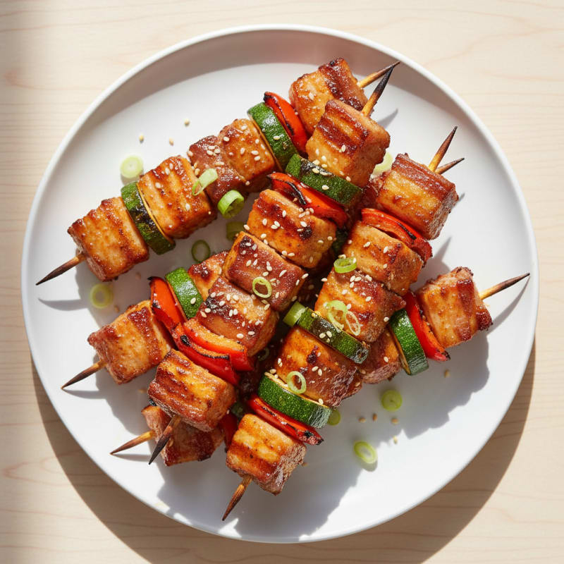 Spicy Gochujang Pork Belly Skewers
