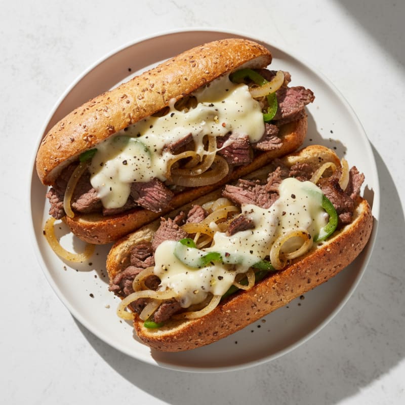 Tender Philly Cheesesteak with Caramelized Onions