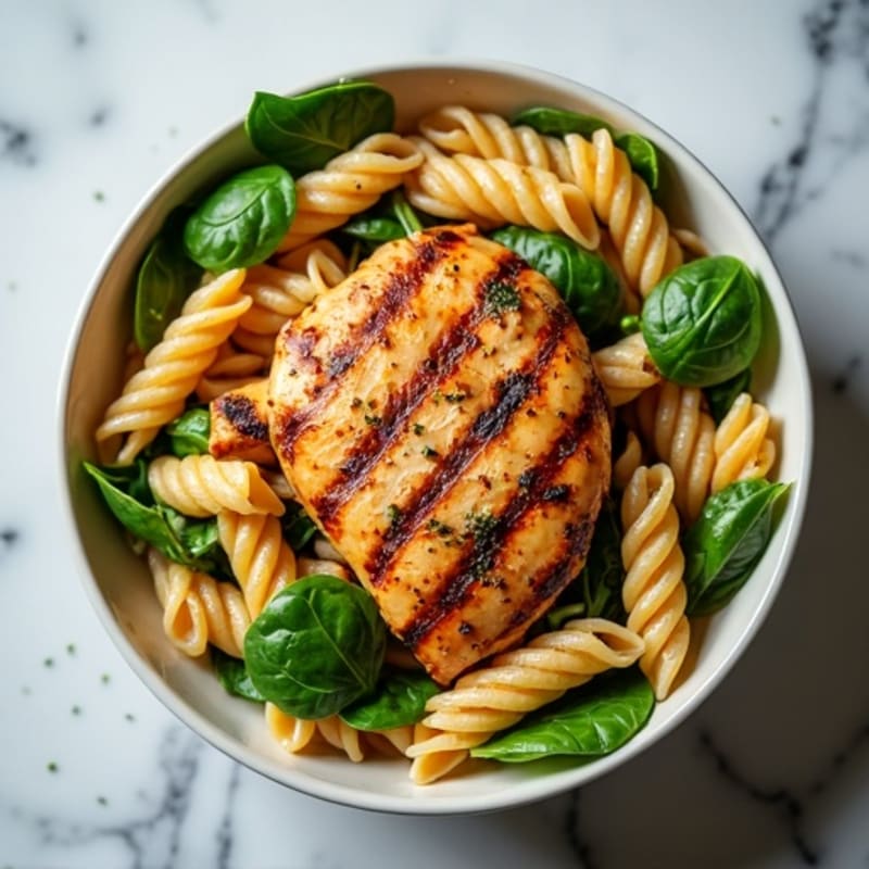 Grilled Chicken and Spinach Protein Pasta Bowl