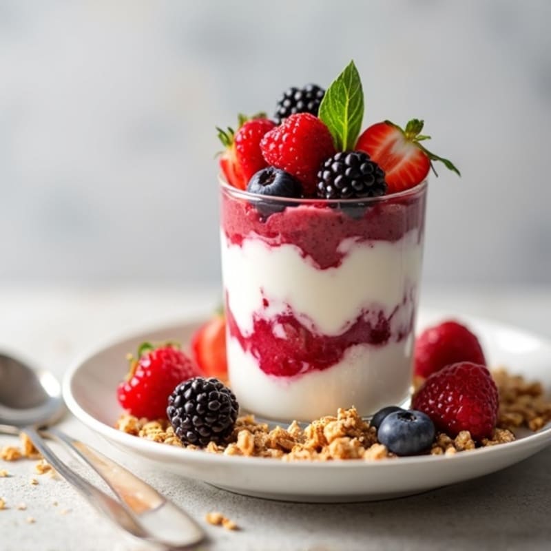 Greek Yogurt Protein Parfait with Mixed Berries