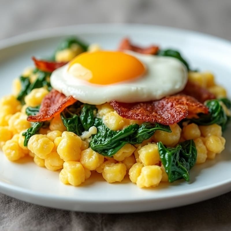 Cottage Cheese Scramble with Spinach and Turkey Bacon