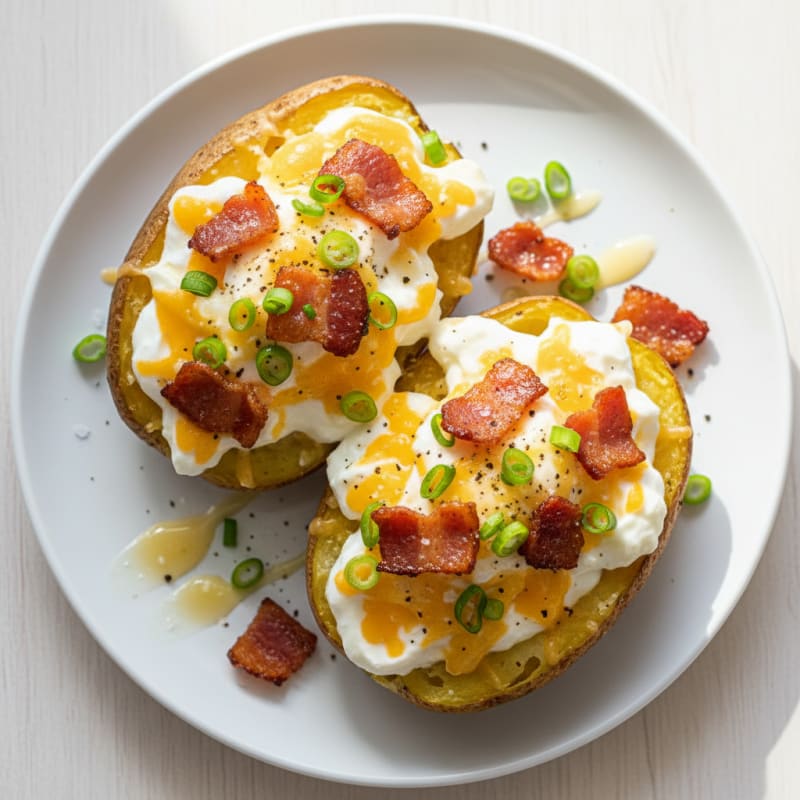 Crispy Bacon and Cheddar Stuffed Potatoes