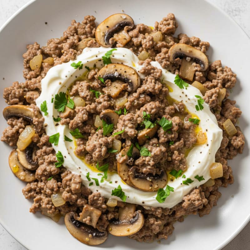 Creamy Beef and Mushroom Skillet