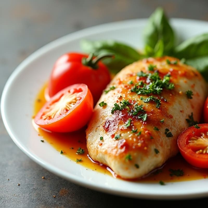 Tender Braised Chicken with Bell Peppers, Tomatoes, and Fresh Herbs