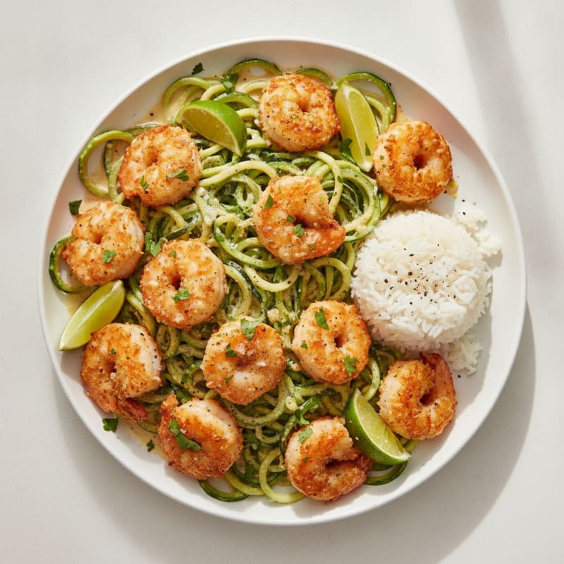 Coconut Shrimp with Zucchini Noodles