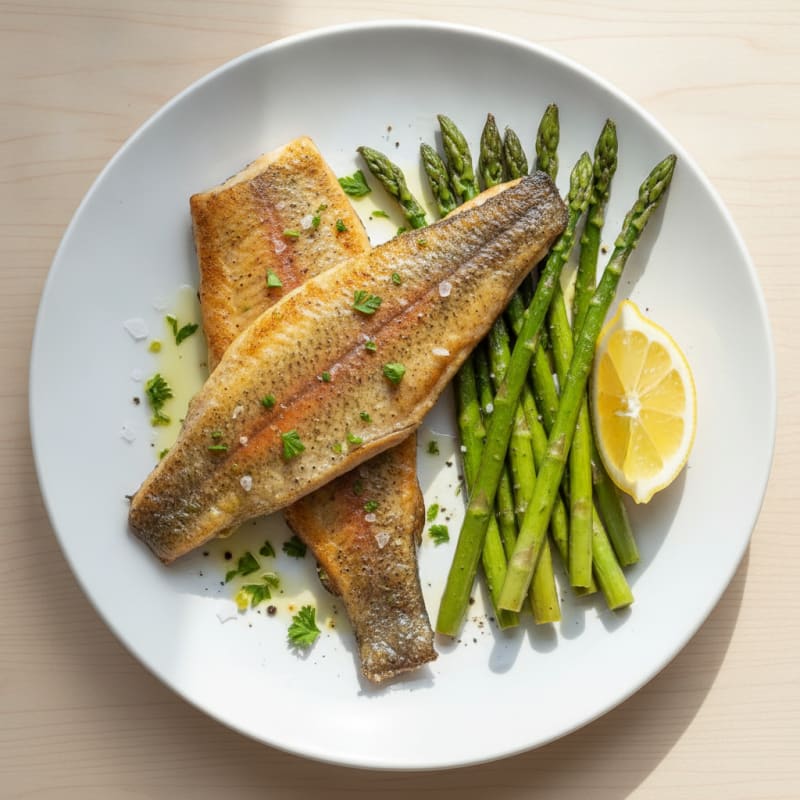 Pan-Seared Trout with Roasted Asparagus