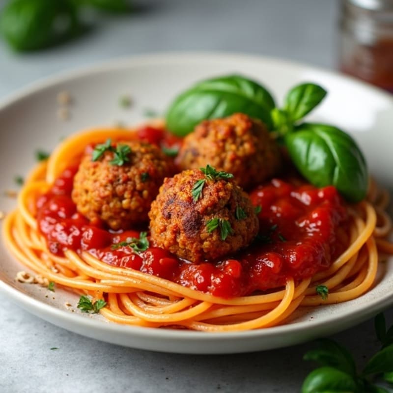 Crispy Baked Lentil Meatballs with Fresh Marinara