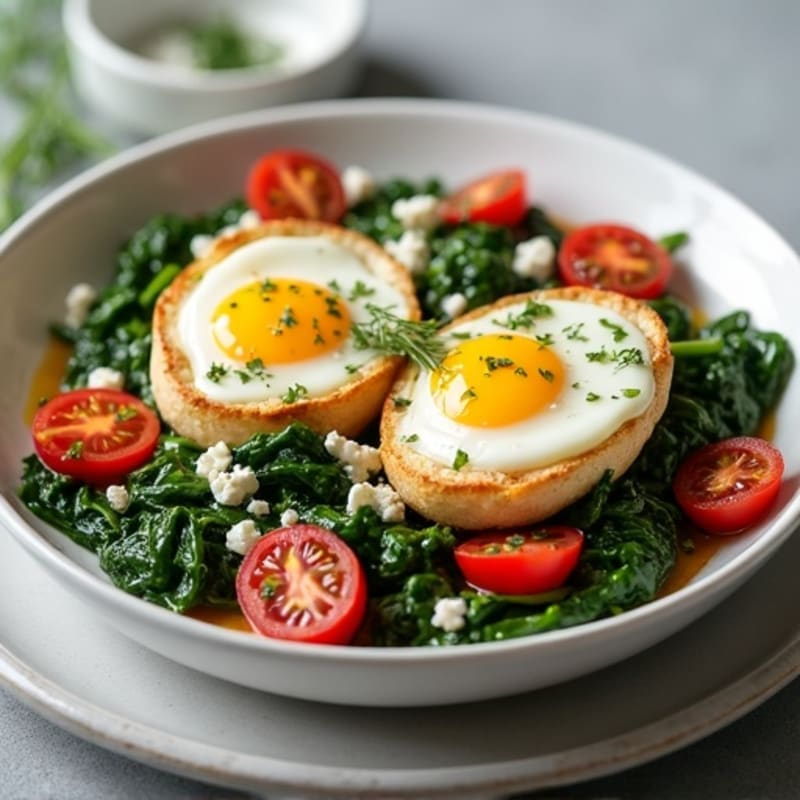 Herb-Baked Eggs with Spinach and Feta