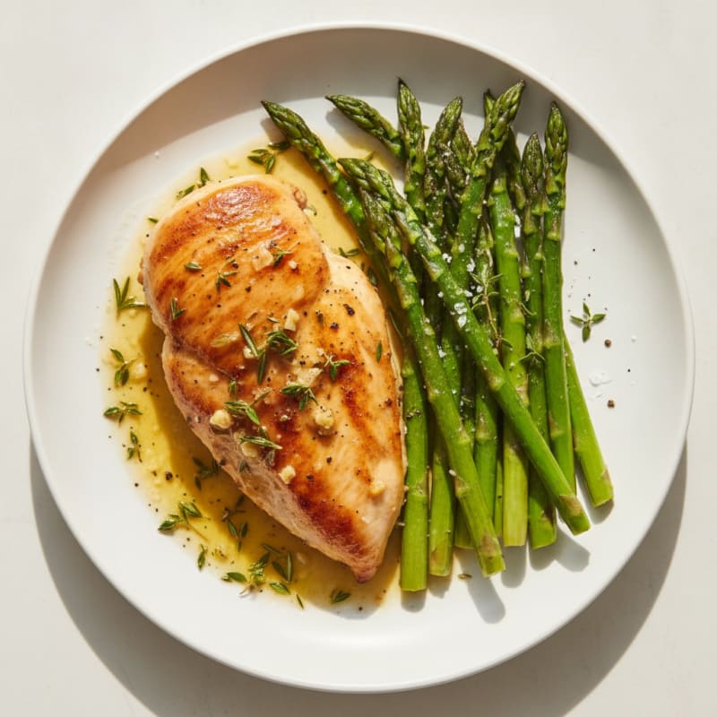 Lemon Herb Roasted Chicken with Asparagus