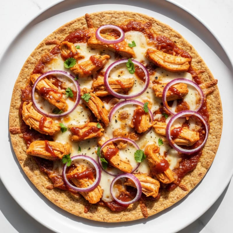 Crispy BBQ Chicken and Red Onion Pizza