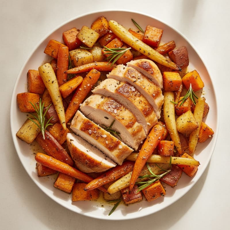 Herb-Roasted Chicken and Root Vegetables