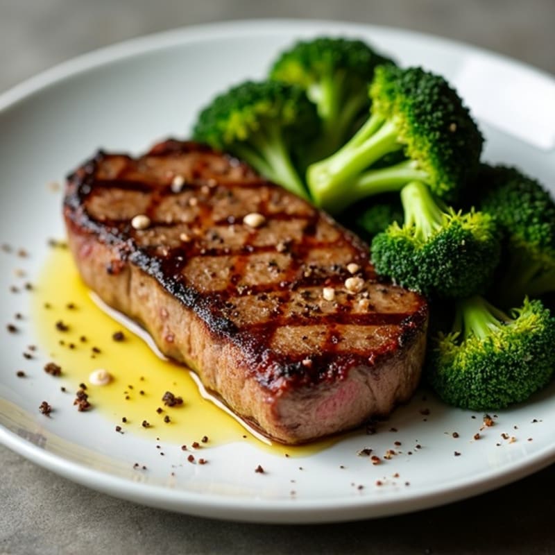 Pan-Seared Steak with Crispy Roasted Broccoli