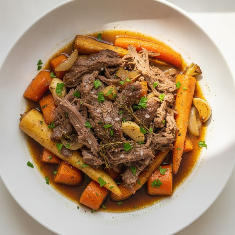 Slow Cooker Herb Beef with Root Vegetables