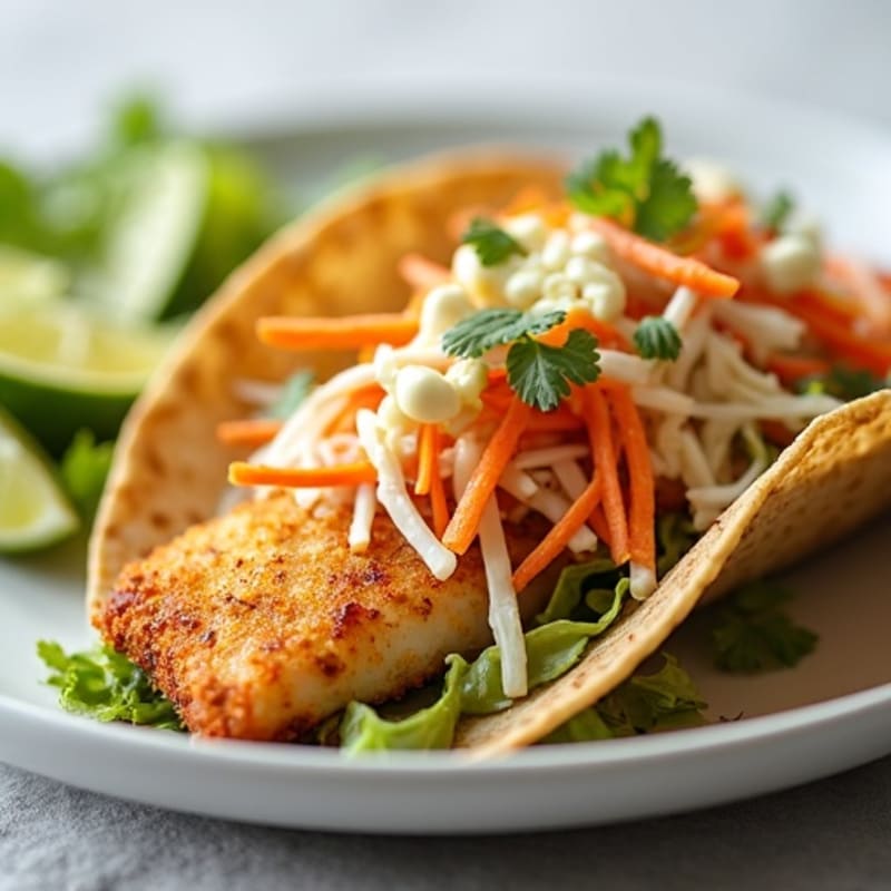 Crispy Baked Fish Tacos with Fresh Slaw