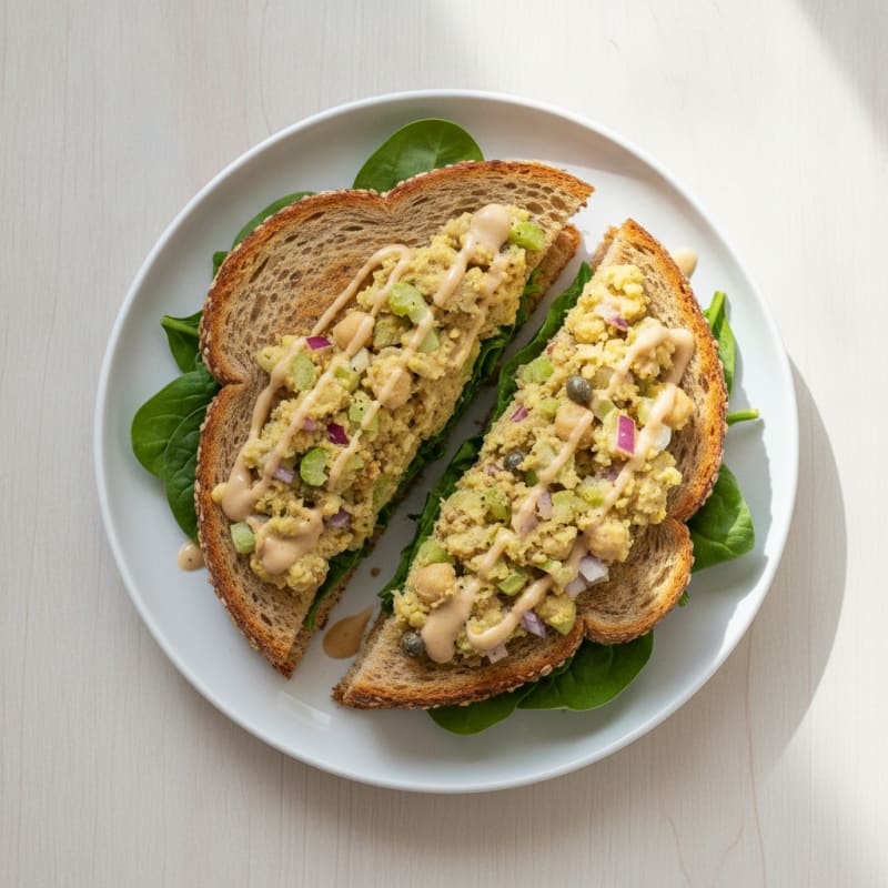 High-Protein Chickpea Tuna Salad Sandwich