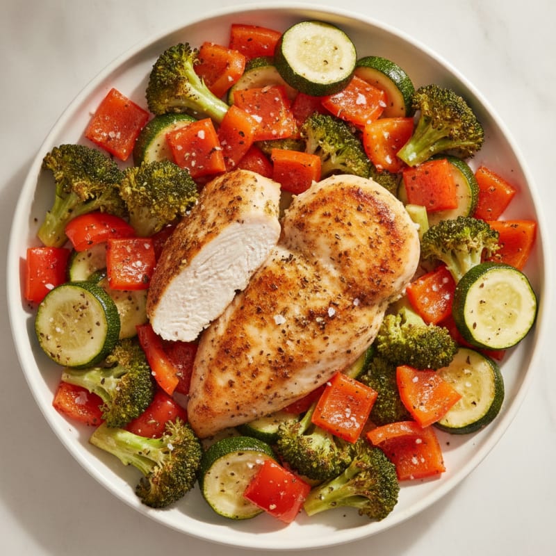 Pan-Seared Chicken with Roasted Vegetables