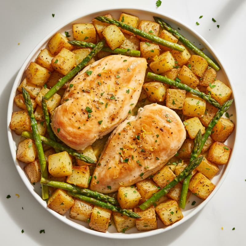 Zesty Lemon-Herb Roasted Chicken with Crispy Potatoes