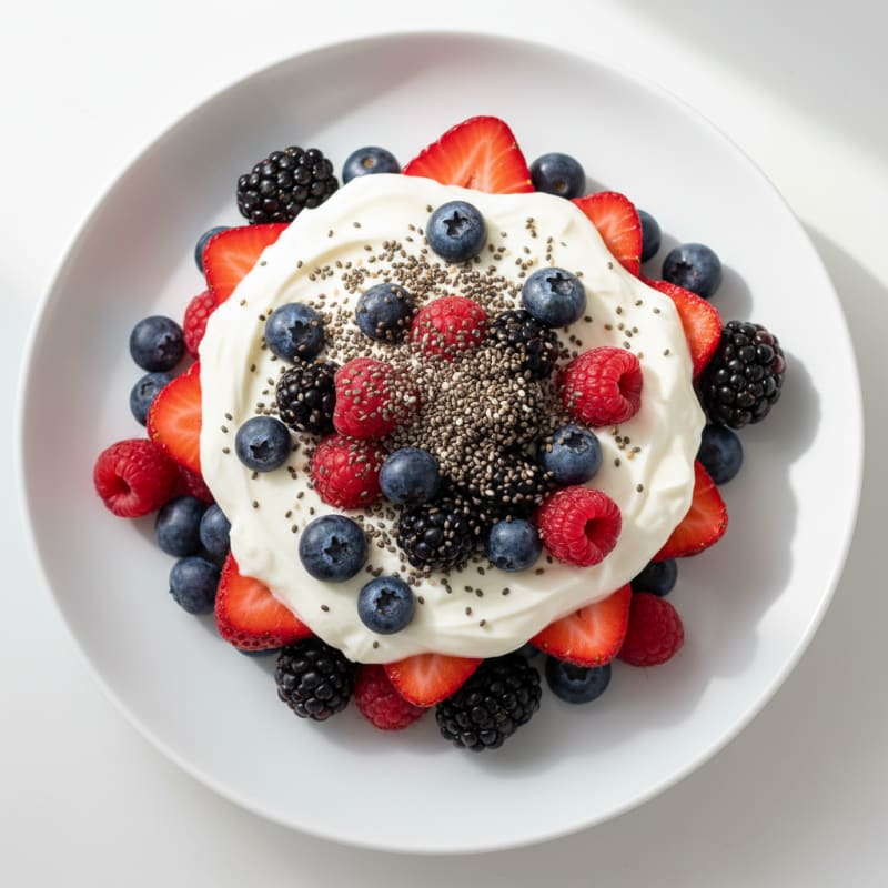 Greek Yogurt Protein Parfait with Mixed Berries