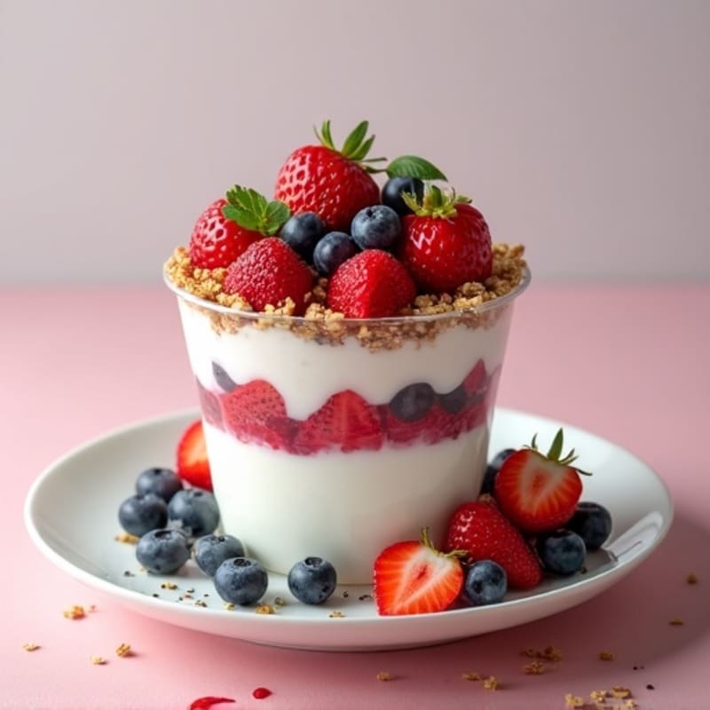 Greek Yogurt Protein Parfait with Mixed Berries