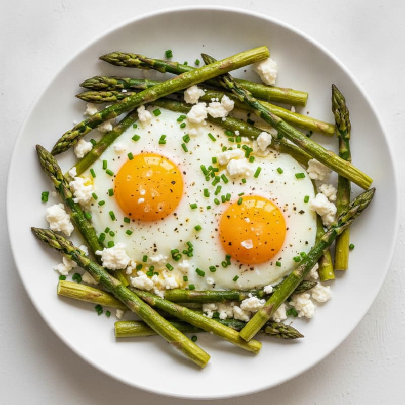 Baked Eggs with Roasted Asparagus