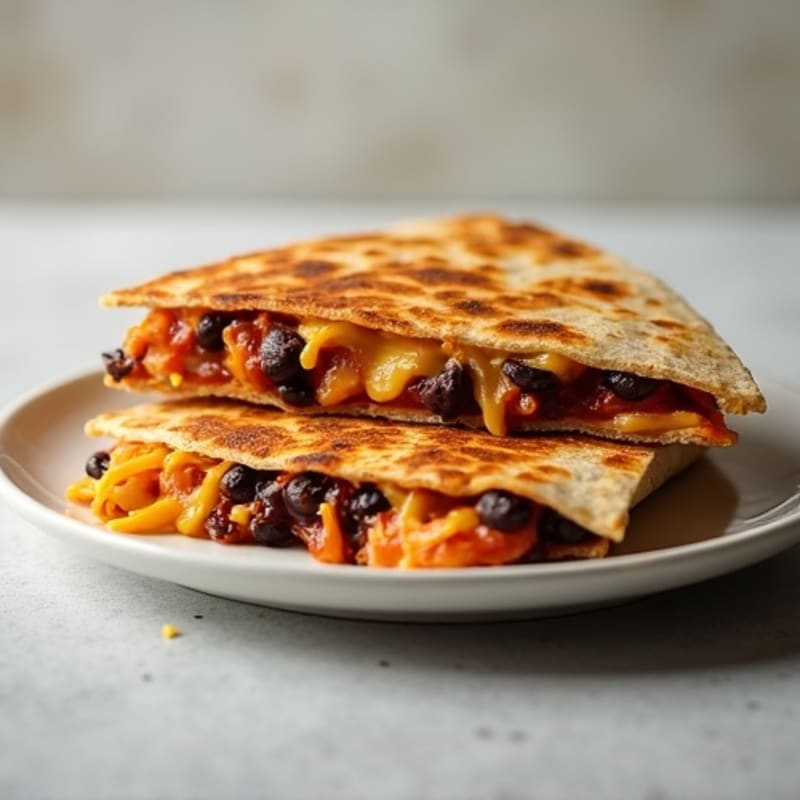 Smoky BBQ Chicken and Black Bean Quesadilla