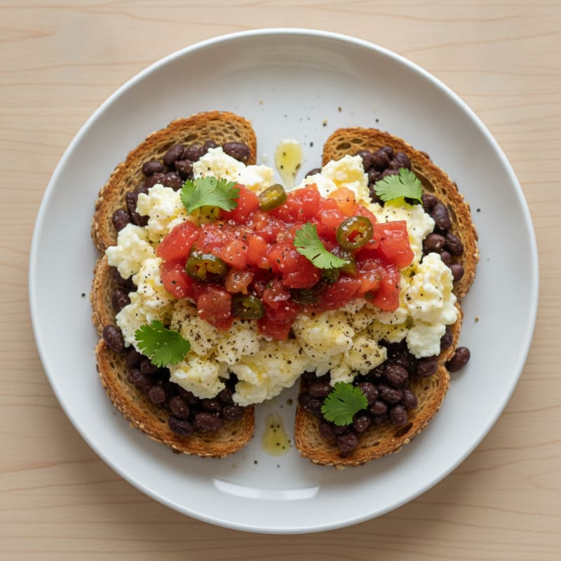 Black Bean and Egg White Toast