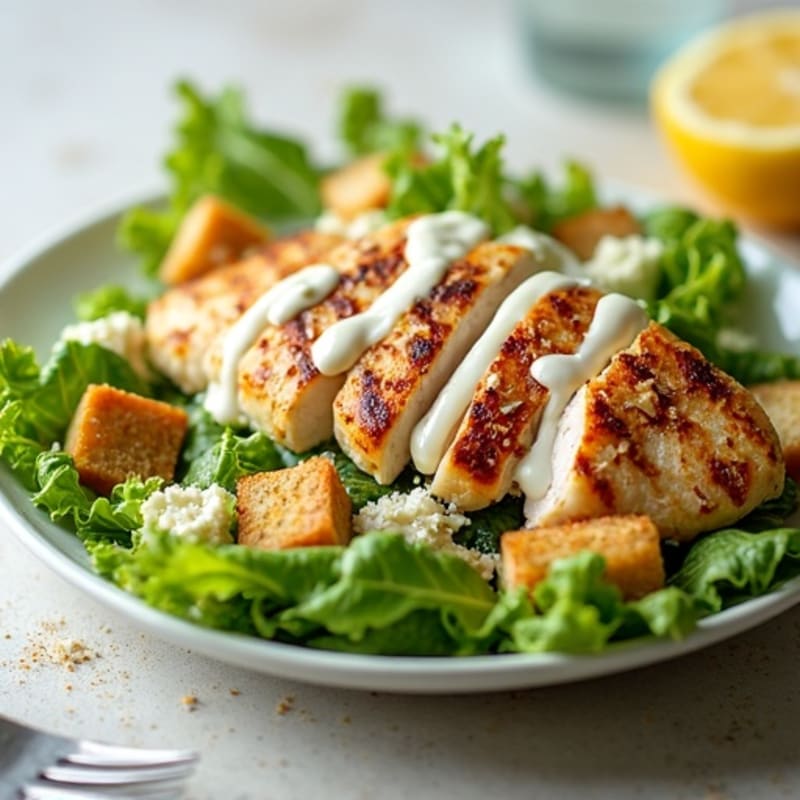 Grilled Chicken Caesar Salad with Creamy Dressing