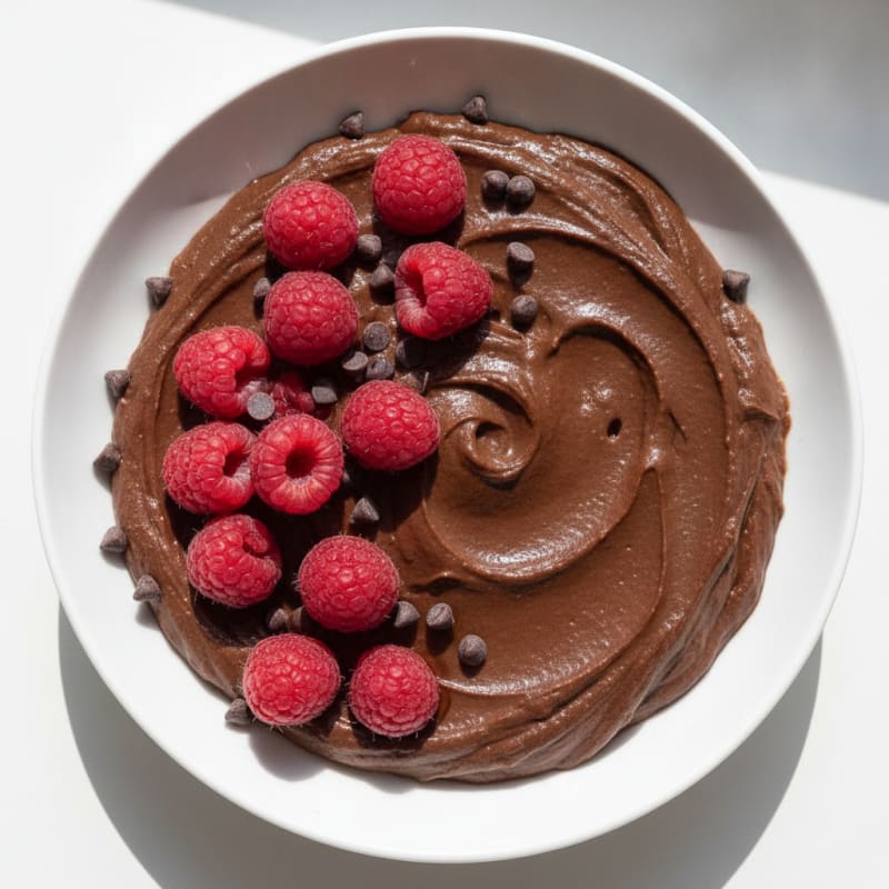 Silky Chocolate Protein Pudding with Berries