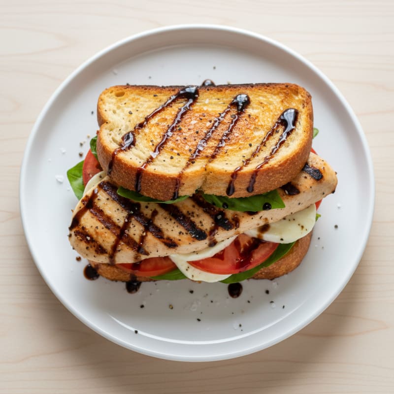 High-Protein Grilled Balsamic Caprese Sandwich
