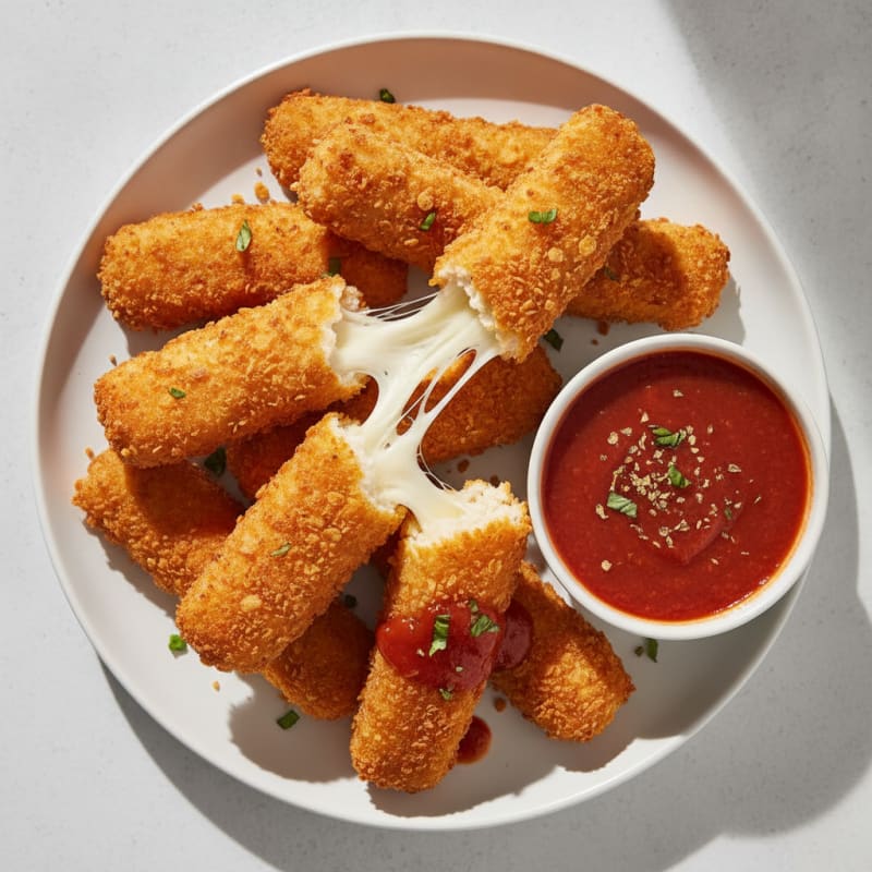 Air-Fried Chicken Mozzarella Sticks with Marinara