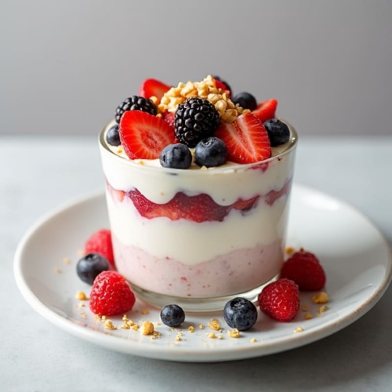 Silky Greek Yogurt Protein Parfait with Mixed Berries