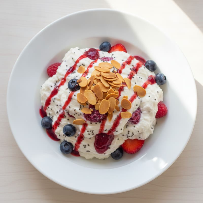 Creamy Greek Yogurt Protein Mousse with Mixed Berries