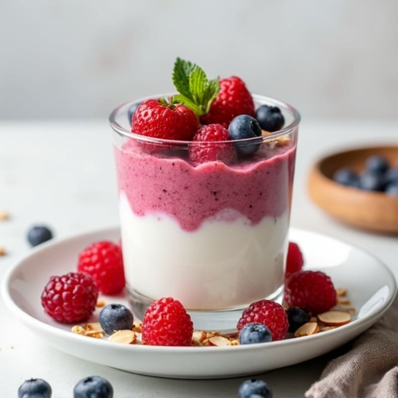 Greek Yogurt Protein Parfait with Mixed Berries