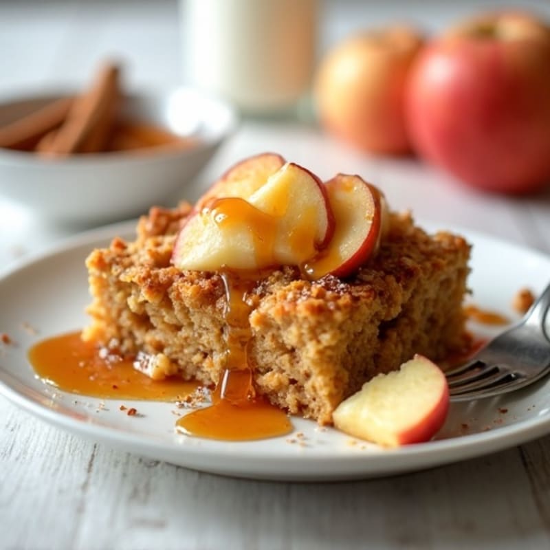 Protein-Packed Apple Cinnamon Baked Oatmeal with Honey Drizzle