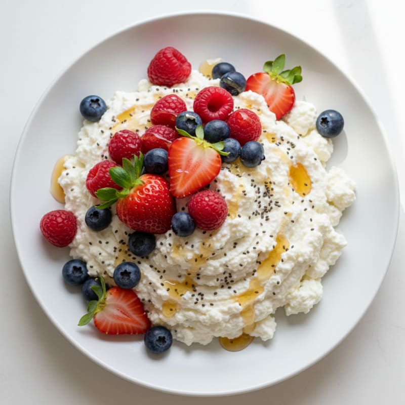Protein-Rich Cottage Cheese Mousse with Berries and Chia