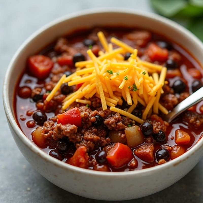 Hearty Black Bean and Ground Beef Chili