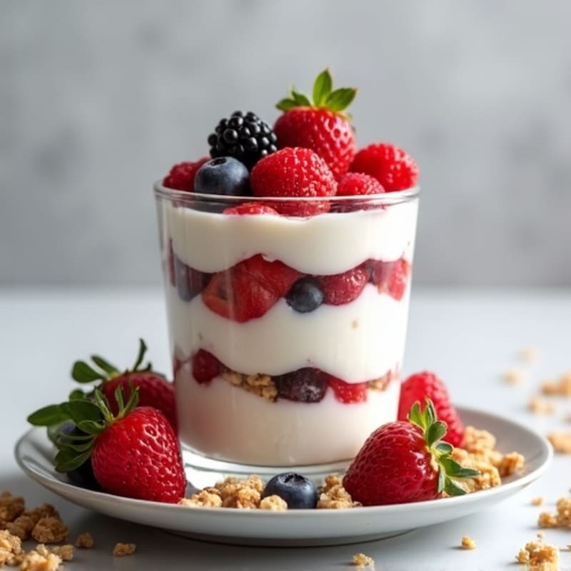 Creamy Greek Yogurt Protein Parfait with Mixed Berries