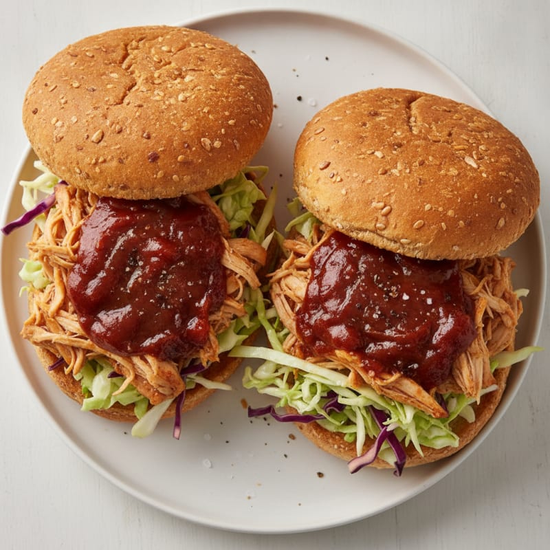 Slow Cooker Pulled Chicken Sandwiches